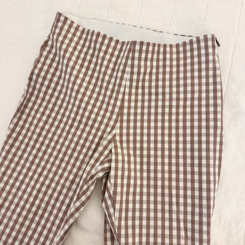 A New Day‎ Womens Gingham Slim Fit Ankle Pants 10 Brown And White
